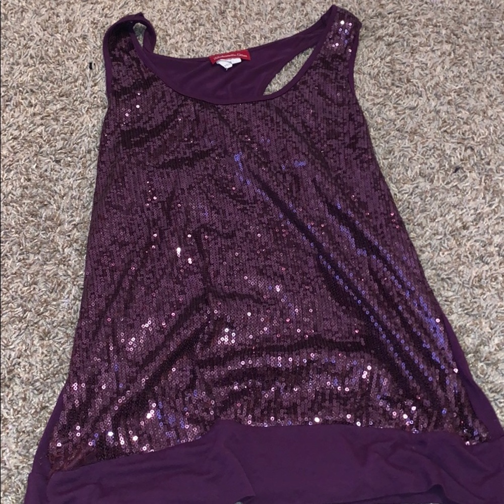 purple sequenced tank top